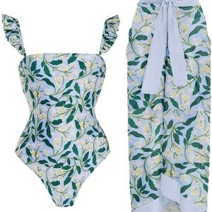 Ladies swimsuit with matching sarong